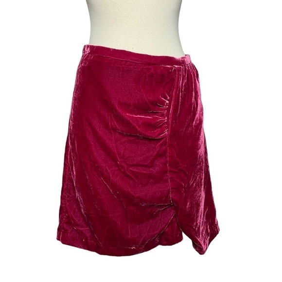 Anthropologie Connie Velvet Raspberry Skirt - Picture 2 of 6